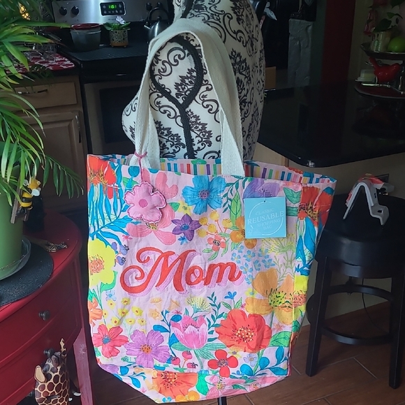 Handcrafted In India Handbags - 💐Floral 'Mom' Tote Bag